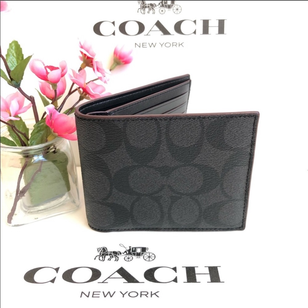 🌹 LAST ONE ! Coach Men’s Signature Wallet F25519 - Picture 4 of 8